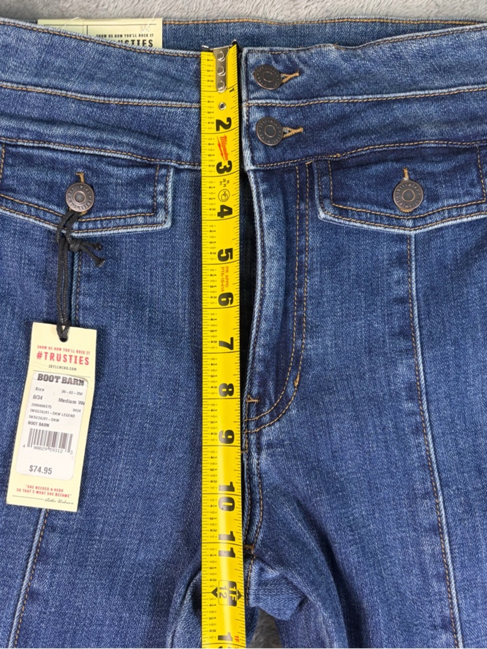 Idyllwind High Rise Bootcut Jeans Women's 8/34L Blue Stretch Denim Western Y2K - Picture 14 of 16